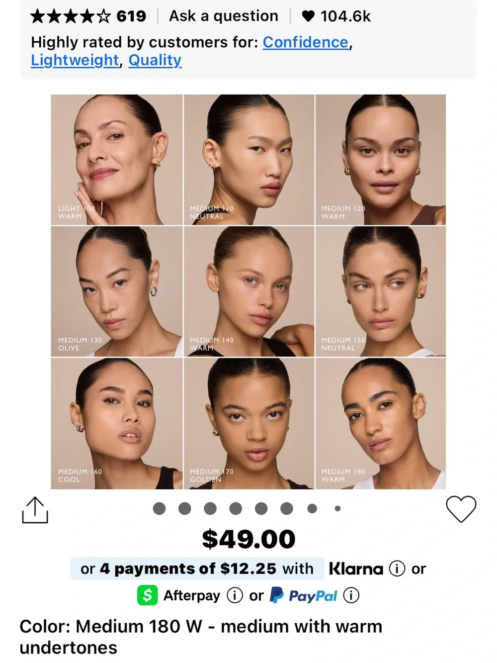 m.ph Le Skin Liquid Foundation — Medium 180 W (Warm)